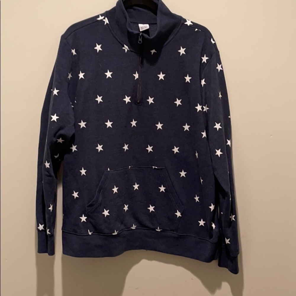 Heather Blue 1/2 Zip Sweatshirt Pullover w/Pocket